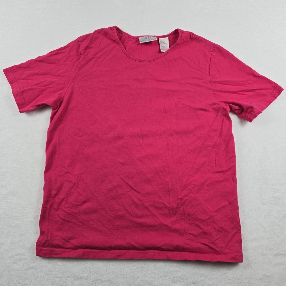 For Her Van Heusen Womens XL Pink Short Sleeve 100% Cotton Crew Neck Basic Tee